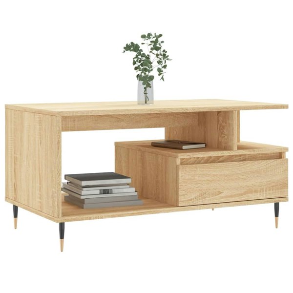 Berkfield Coffee Table Sonoma Oak 90x49x45 cm Engineered Wood