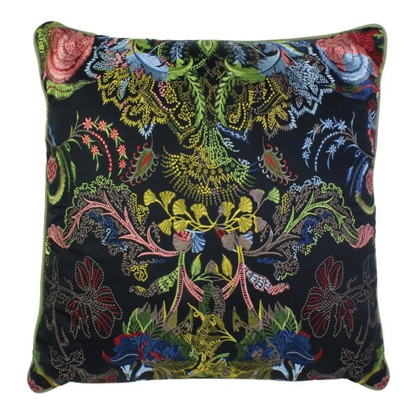 Luxurious cushion in Tumulte Arlequin fabric by Christian Lacroix Maison
