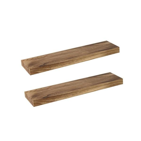 Levede 2Pcs Floating Shelves Wall Mounted Storage Wooden Display Shelf 23.5IN 61CM