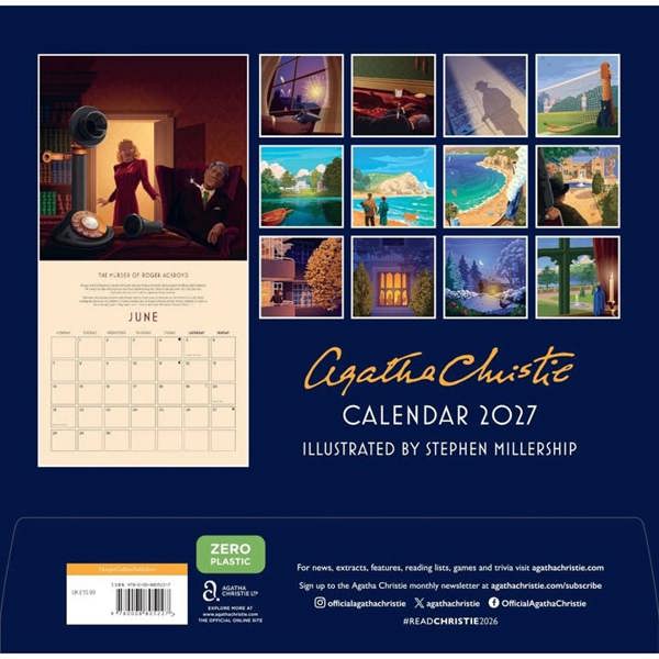 Agatha Christie, Poirot Calendar 2027, Wall Calendars, Month To View, History & Literature, Gift