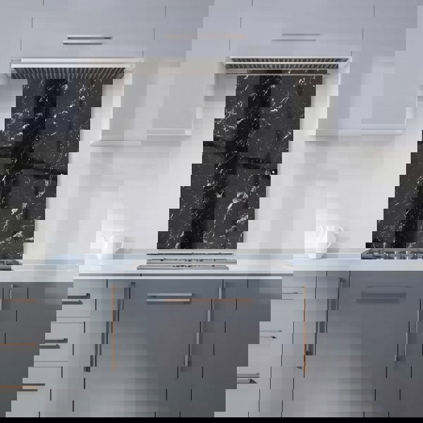 Warren Reed - Designer Polished Black Quartz Effect Kitchen Splashback