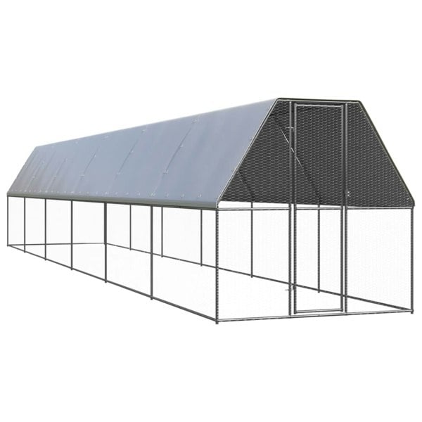 Berkfield Outdoor Chicken Cage 2x12x2 m Galvanised Steel
