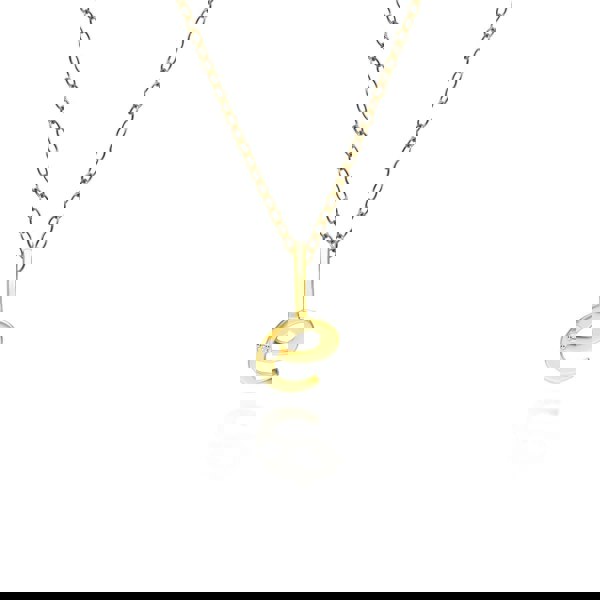 191P0776019 Alphabet Letter E Diamond pendant in 9ct Yellow Gold Front