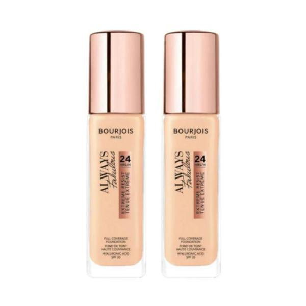 Bourjois Paris 2 x Bourjois Always Fabulous 24hr Extreme Resist Foundation - 100 Rose Ivory