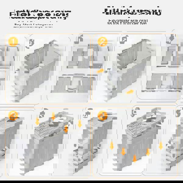 Skylos Cat Litter Box Foldable Entry Top Exit Anti Tracking Cat Litter Tray