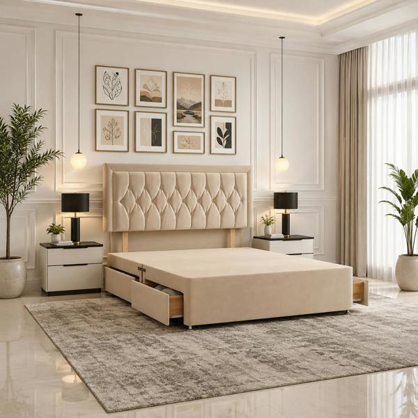 Paradise Beds Aima Divan Bed Set With Headboard