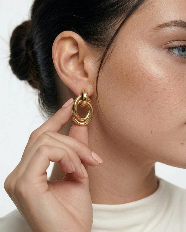 Elk & Bloom Chubby 14K Gold Molten Drop Studs