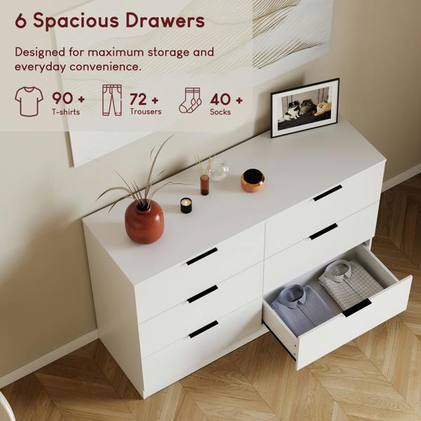 Vida Designs Trega 6 Drawer Chest, Black