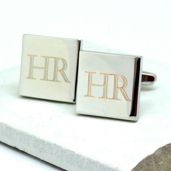 Personalised Castellar Square Cufflinks - Initials