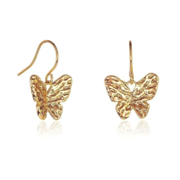 Gold Plated Butterfly Dangle Earrings for Women - namana.london