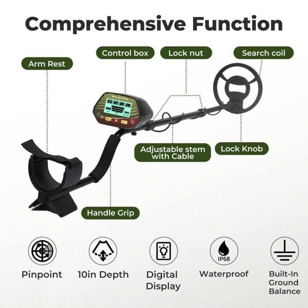 Traderight Metal Detector Professional Waterproof for Beginner 4 Search Mode