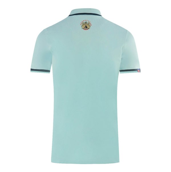 Aquascutum Embossed A Tipped Polo Shirt - Light Blue