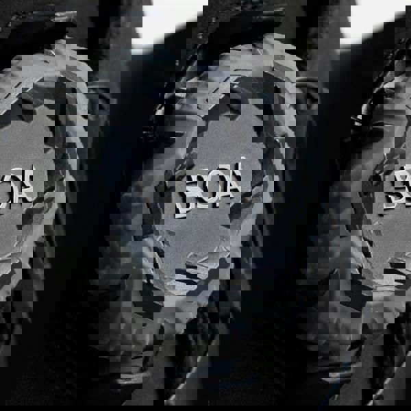 Red Wing Shoes Red Wing VersaPro 3035 Mens Tall 8" BOA Waterproof Safety Boots, close-up of the BOA dial with the brand name, showing the rugged design and waterproof feature.