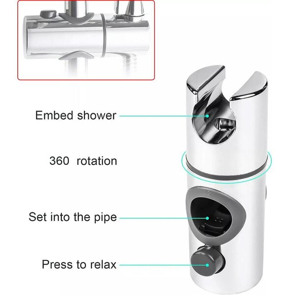Havendro Large Shower Kit Twin Head Waterfall Chrome Adjust Riser Rail Chrome Square Set
