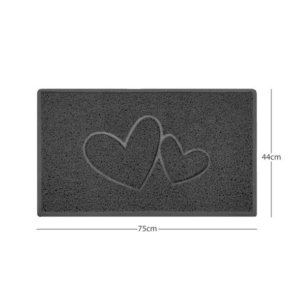 Nicoman "Double Heart" Embossed Loofah Textured Spaghetti Doormat