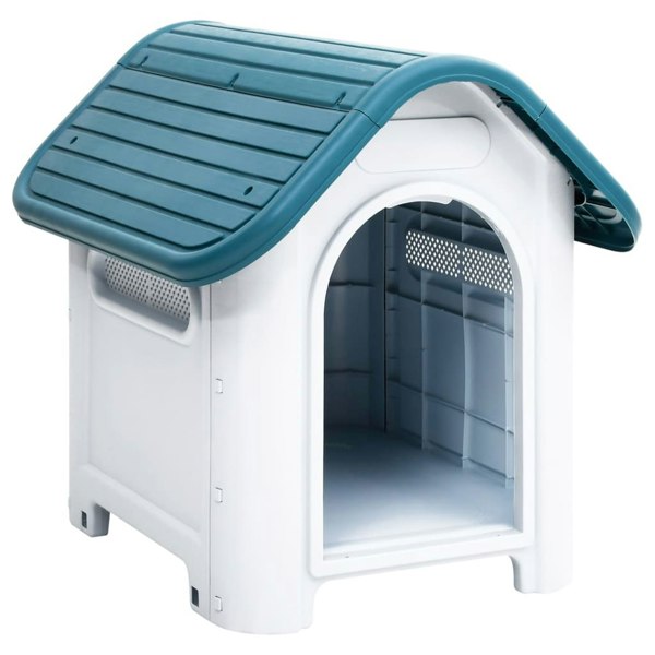 Berkfield Dog House Blue 59x75x66 cm Polypropylene