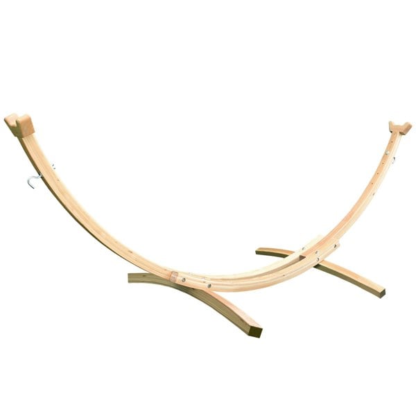 Vivere Solid Pine Arc Hammock Stand (305 cm) - Natural