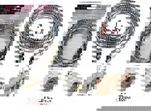 Generic 1 MTR Flexible Stainless Steel Chrome Hose Standard Shower Head Bathroom UK