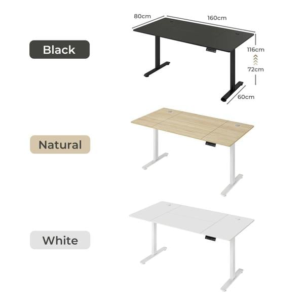 Levede Electric Standing Desk  Adjustable Height Workstation 160cm Metal Frame