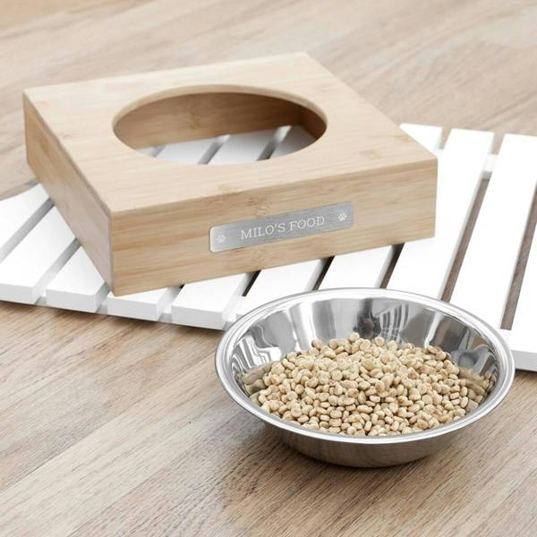 Personalised Bamboo Dog Bowl - alternative angle