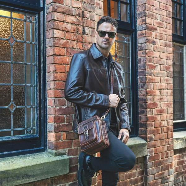 PRIMEHIDE Men’s Brown Retro Leather Jacket – Henry