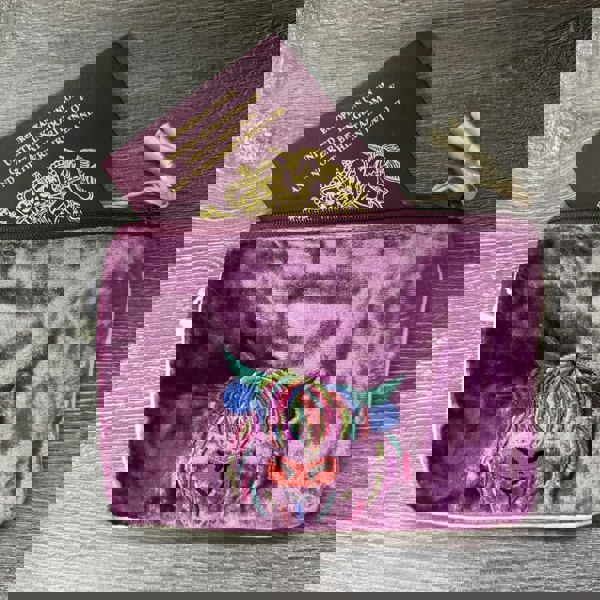 Earth Squared Highland Cow Soft Silk Velvet Ladies Coin Purse