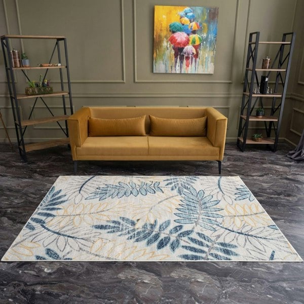 Living Room Rug Floral Design in Multicolour