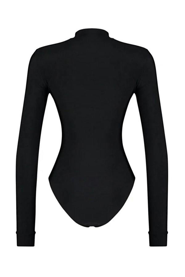 WOVCOR Quick-Drying Fabric Zip-Up Surfer-Style Hipster Swimsuit