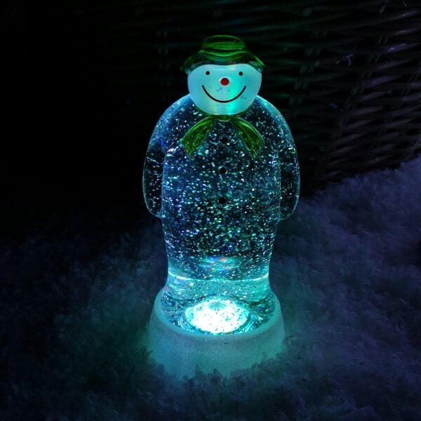 Samuel Alexander 23cm Dual Power Colour Changing LED Christmas Glitter Water Spinner The Snowman & The Snow dog™