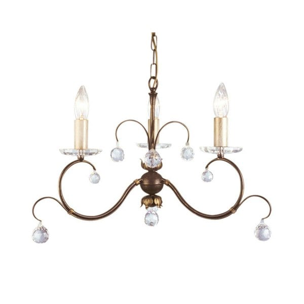 3 Bulb Chandelier Hanging Pendant LIght Bronze Patina LED E14 60W Bulb Loops