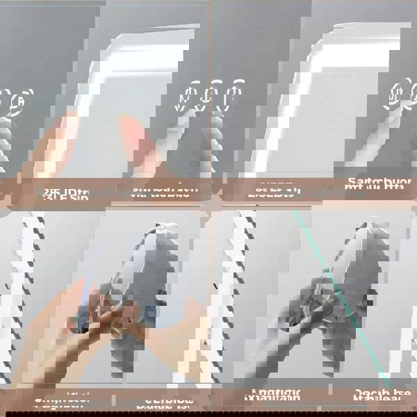 Emitto Hollywood Mirror Vanity Makeup Mirror with Lights 360°Rotation Tabletop