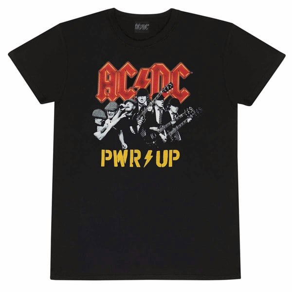 AC/DC Unisex Adult Power Up Band Photo T-Shirt - Black