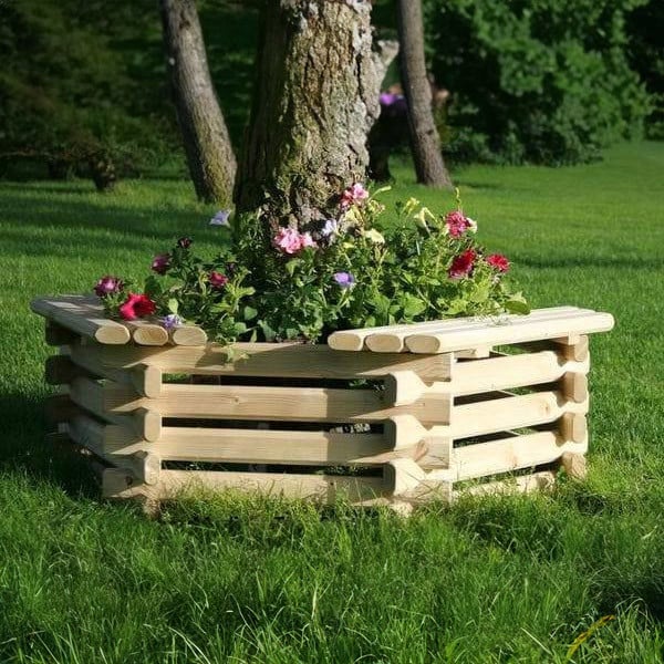 Norlog Medium Hexagonal Norlog Treated Timber Planter