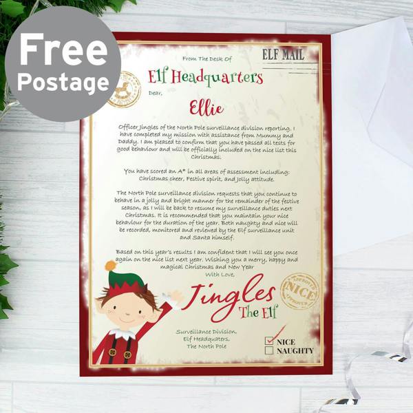 Personalised Elf Surveillance Christmas Letter - close-up detail
