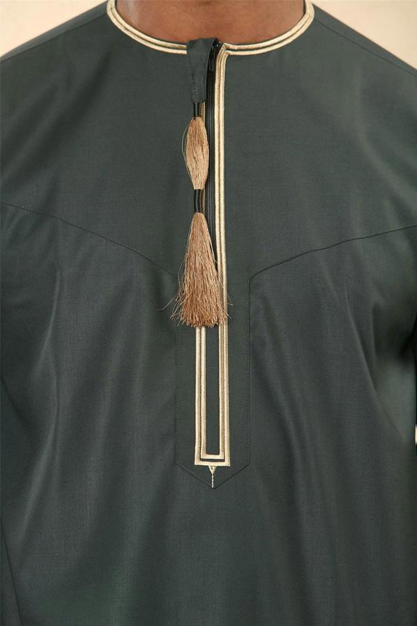 Infinity Leather Men's Omani Eid Thobe  Saudi Emirati Jubba Robe