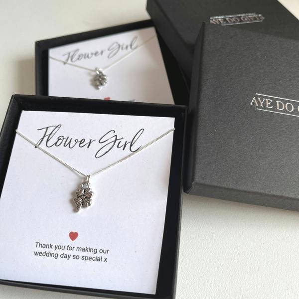 Aye Do Gifts Flower Girl Necklace & Thank You Gift Card