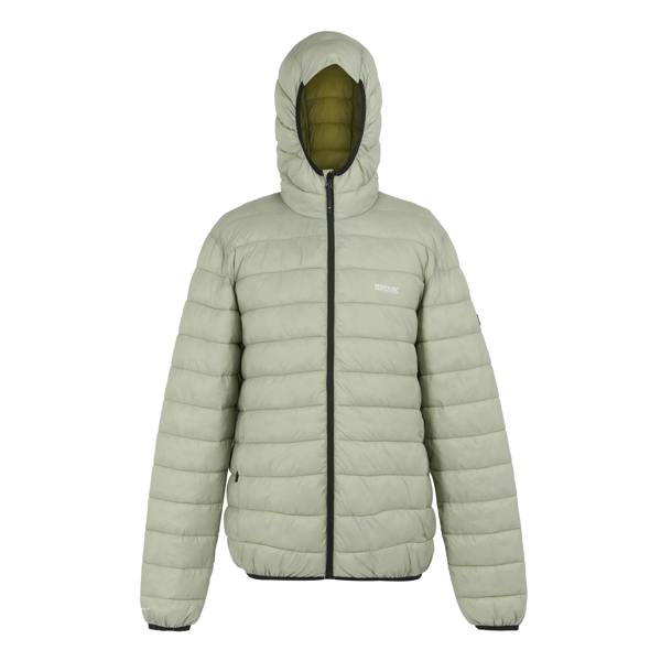 Regatta Mens Marizion Baffled Hooded Padded Jacket - Abbeystone/Nephrite Green - 