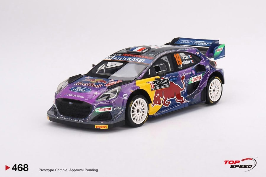 TSM Ford Puma Rally1 No.19 M-Sport Ford WRT 2022 Rally Monte Carlo Winner 1:18 Scale TSM TS0468