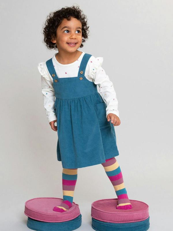 Kite Girls Organic Stripy Tights Heather