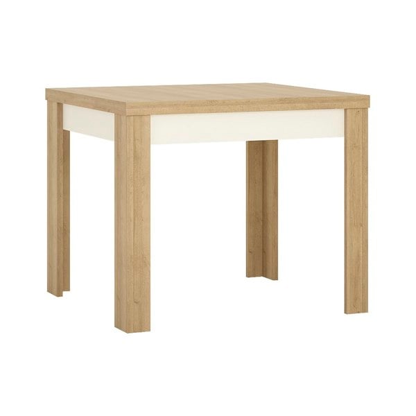 Furniture To Go Lyon Small extending dining table 90/180cm in Riviera Oak/White High Gloss