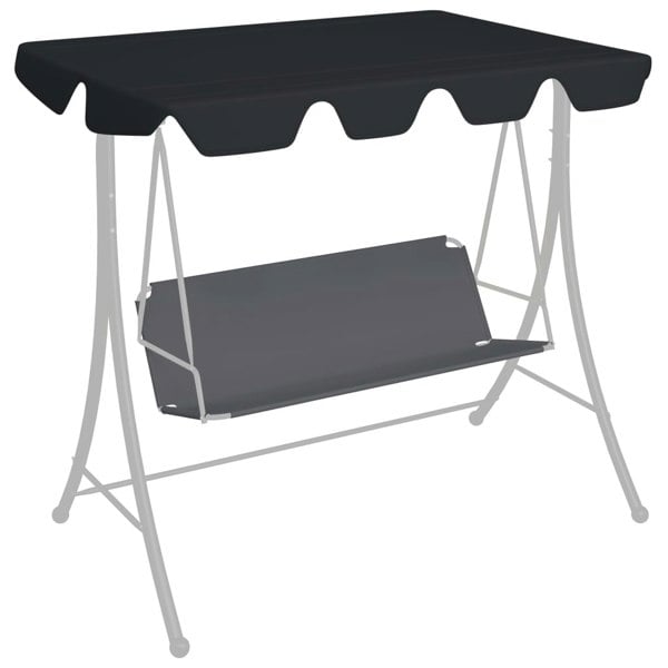 Berkfield Replacement Canopy for Garden Swing Black 188/168x110/145 cm