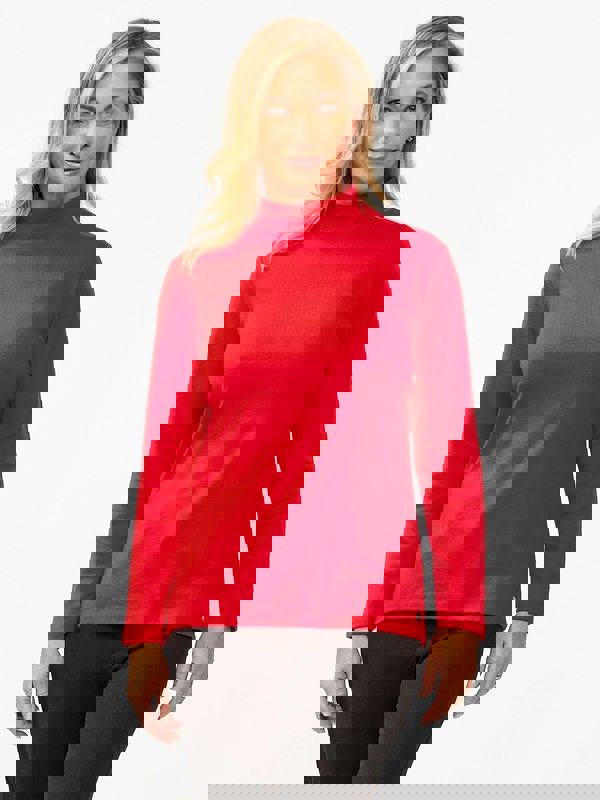 PennyPlain Red High Neck Top