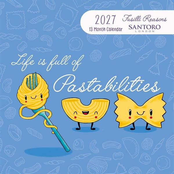 Fusilli Reasons, Life is full of Pastabilities Calendar 2027, Wall Calendars, Month To View, Lifestyle, Gift