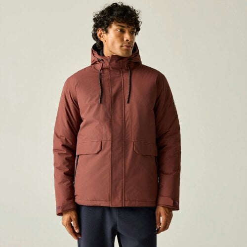 Regatta Mens Sterlings Insulated Waterproof Jacket - Dark Cherry/Black