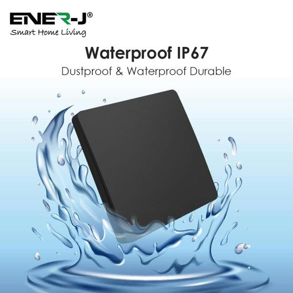 ENER-J 1 Gang Wireless Kinetic Switch Black Body, IP55 - PRO Series