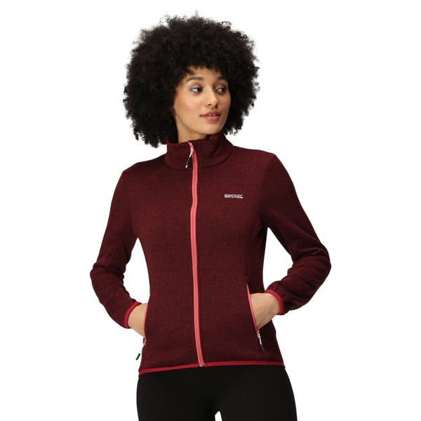 Regatta Women's Newhill Marl Full Zip Fleece Jacket - Burgundy/Rumba Red