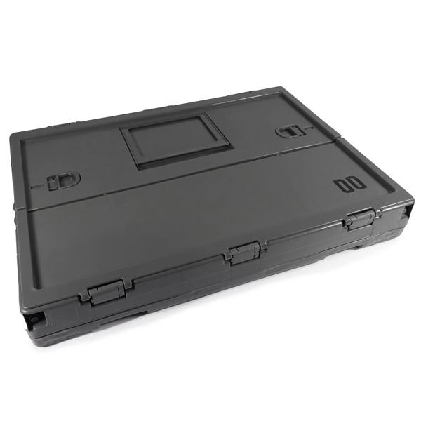 Goode Leisure Stackable Folding Storage Box with Lid & Side Access Dark Grey 41cm