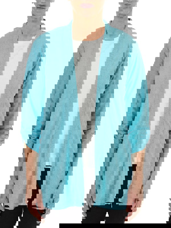 PennyPlain Roll Up Sleeve Cardigan - Turquoise