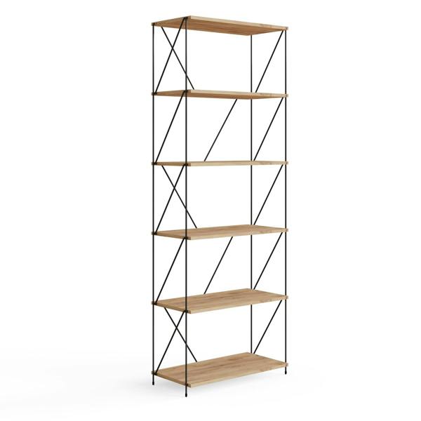 Timber Art Design Leyo 6 Tier Storage Rack Wotan Oak