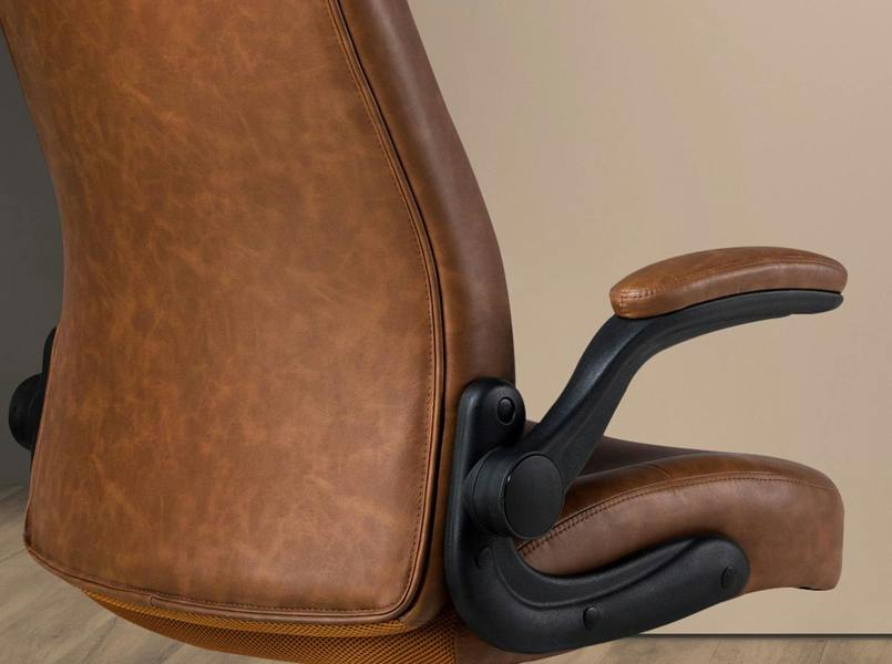 Angel Cerdá Brown leatherette  swivel office chair 4223